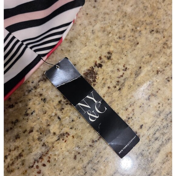 New! New York & Company Dress Pink Black Women's M Chevron Sleeveless Sheath NWT - Picture 9 of 15